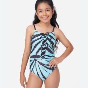 Justice Tie-Dye Lace-Up One-Piece Swimsuit 16/18+